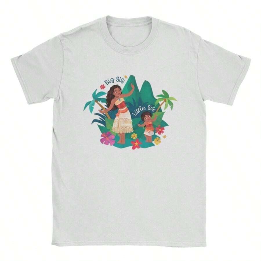 COOL SUMMER Fashion Moanas 2 Maui Pua Heihei New Adventure T-Shirts Men Pure Cotton T Shirt Princess Cartoon Short Sleeve Tee Gift Clothing - Blanc - Voir 1