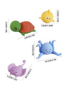 1pc Undersea World Cake Decorations, Ocean Series Octopus, Turtle, Whale, Stingray, Bubble Fish, Coral Decor For Baby Shower, Birthday Party, Dessert Table Decor - Multicolor - View 10