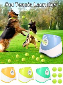 New Pet USB Rechargeable Long Lasting Smart Multi-Distance Ball Launcher, Outdoor Elastic Tennis Ball Throwing Device, Automatic Fetch Toy For Dogs