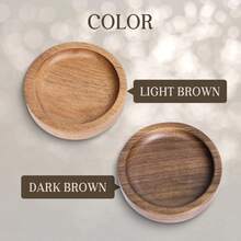 Personalized Wooden Ring Dish, Custom Round Wood Ring Dish, Engagement Ring Holder, Wedding Gift For Couple, Round Jewelry Tray - Multicolor - View 4