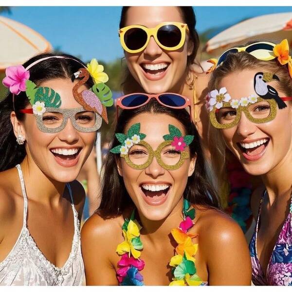 Sommer-Themen Strandparty Brillen, süße Stirnbänder für Erwachsene, Party Karnevals Outfits, Kokospalme Flamingo Accessoires Halloween