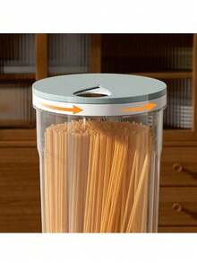 1-Piece Large Capacity Plastic Storage Container Set - Airtight Pasta/Noodles/Cereal Food Canisters (Includes Noodle Tube For Kitchen/Home/Restaurant Use)