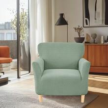 Local Delivery - Banquet Armchair Slipcover Printed Chair Covers With Arms Stretch Club Chair Slipcover Soft Armchair Sofa Covers Anti-Slip Furniture Protector For Dogs Pets Home Living Room Decor, 14 - T-jacquard Green - 查看 7