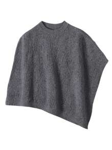 1 pièce Poncho en laine de mérinos 100% pour femmes, châle ample tricoté avec col roulé, cape asymétrique surdimensionnée