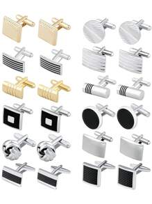 Men's Cufflinks And Studs, Tuxedo Shirt Cufflinks And Studs Set For Men / Dad / Husband / Boyfriend / Brother, Brass Cuff Links And Shirt Studs For Wedding/Banquet/Ceremony/Business, Match With Daily Outfits, Party Accessories, Christmas Jewelry, Best Friend Gift, Couple Gift, Dad Gift,Groom Accessories, Best Man Accessories Back To School