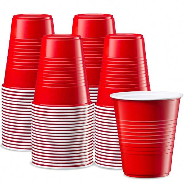 50/20pcs 16OZ/500ml Quality Red Plastic Cups, Suitable For Party, Wedding, Christmas, Camping, Picnic And Travel