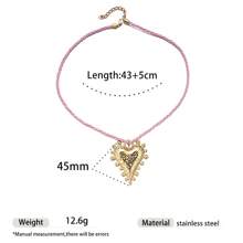 1pc Fashion Minimalist Vacation Style Colorful String Woven Stainless Steel Shell, Starfish, Sun, Heart, Flower Pendant Necklace, Suitable For Women Casual/Holiday Wear