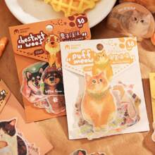 30pcs Cartoon Cat And Dog Stickers Mobile Phone Stickers Item Decoration Stickers Frosted Material Stickers Premium Waterproof Vinyl Stickers For Scrapbooking, Journals, And Laptops - Durable & Decorative Scrapbook Supplies For Adults,School Supplies,Back To School