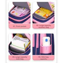 Nuevo modelo de mochila escolar con CarpiBarra. Mochila  para niños y niñas de guardería, mochila infantil con dibujos animados ultraligera y anti-carga. - Azul - Ver 5