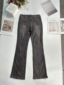 Women's Y2K Flared Jeans With Pockets, Autumn