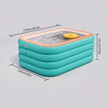 Piscina inflable familiar de 3 o 4 aros, de PVC grueso, plegable y portátil, parque acuático de verano, accesorios de playa, flotador de piscina - Naranja Verde - Ver 15