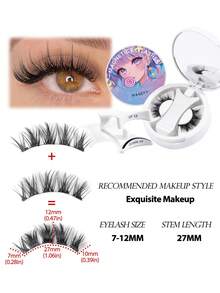 MAGEFY 1 Set CC Curl magnetische Wimpern Kit - mit magnetischen Clips, Fuchsaugen-Wimpern, einteilig, tragbar, natürlich aussehende wiederverwendbare Kunstwimpern mit starkem Magnet, ohne Kleber und ohne Augen-Make-up-Entferner, der runde Magnet sorgt für einen bequemen ganztägigen Sitz, 6-12mm Kunstmink-Wimpern, wasserfest, verlängerter Wimpernschwanz vergrößert beide Augen, Sommertravelessentials 2025, Geschenkidee für den Urlaub, Strandurlaub, Campingtrip