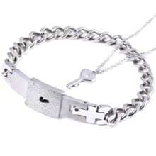 rongji jewelry 1 Set Pulsera y Collar de Pareja con Corazón y Candado de Acero de Titanio, Resistente al Desgaste, Regalo del Día de San Valentín, Mamá, Madre, Día de la Madre