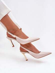 Women's Fashion Versatile Commuting Elegant High Heels - Beige - View 9