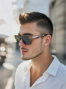 SeeBand Gafas de moda con montura cuadrada rectangular para hombres y mujeres, gafas de diseñador con estilo retro de los 90