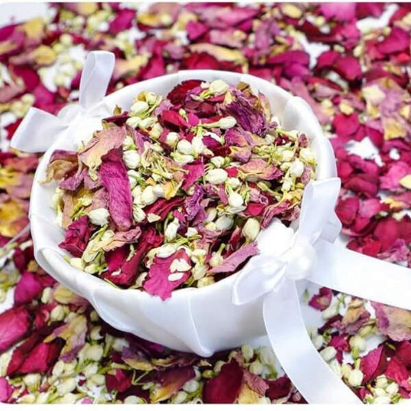 1 Stück 30g/90g/150g/180g getrocknete Blumen Mischung inklusive Rosenblüten, Jasmin, geeignet für Geburtstagsdekoration, Bastel-DIY-Materialien