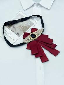 1pc Men's Business Shirt Collar Decor Bow Tie, Groom & Groomsmen Accessory For Wedding Parties