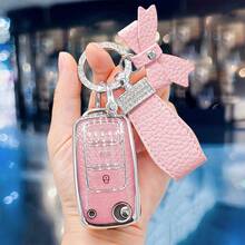 Car Key Fod Cover Shell Case With Keychain For For VW For Magotan For Golf 4 3 5 6 For MK6 For Passat For Touran For Bora For Tiguan For Jetta For Lavida For Skoda For Octavia Key Bag Car Key Remote Case