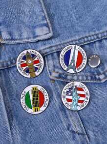 1/2 Peças Broche de Metal Esmaltado Original, Design da Estátua da Liberdade, Pizza, Torre de Pisa, Big Ben, Torre Eiffel, para Camisa, Jaqueta, Mochila, Chapéu, Mochila para Acessórios Escolares, Escritório, Camisas, Joias, Roupas de Halloween, Alfinete Engraçado e Fofo, Presentes para Professores