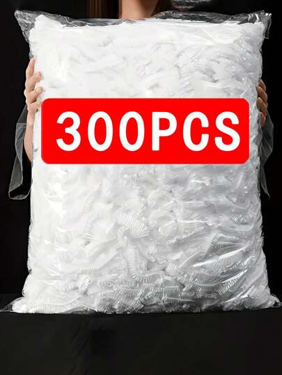 300pcs Reusable Food Storage Bags, Extra Large & Thick, White Plastic Wrap, PE Preservative Bags, Kitchen Storage, Household Plastic Packaging, Leftover Storage