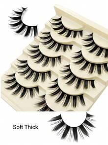 Rikuaild 5 Pairs Cartoon Style Natural Long Cosplay Anime Bridal Stage Daily Makeup Anime Eyelashes - Spiky Manga Lashes - View 2