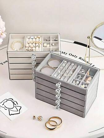 1-częściowa, 5-warstwowa 3-w-1, 54 przegródki, 3 przegródki i 18 przegródek, przezroczysta aksamitna tacka na biżuterię, szufladowa skrzynka na biżuterię, przenośna skrzynka na biżuterię, skrzynka na pierścionki, skrzynka na kolczyki, szufladowa skrzynka na biżuterię, łazienkowa skrzynka z pokrywą ochronną, szufladowa skrzynka na biurko, 5-warstwowa przezroczysta plastikowa i aksamitna skrzynka na biżuterię, prezent dla kobiet i dziewcząt.