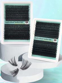 320Pcs D-Curl Eyelash Set Eyelash Extension, Eyelash Set DIY Eyelash Extension Kit, D-60D 80D100D Black Super Thick Eyelash Extension Kit, Daily Makeup Black Eyelash Set Personal Eyelash Extension, D Curl Eyelash Eyelash Extension Kit, Black Personal Eyelash Set Curling 320PCS, The 9-16mm Blended Personal Eyelash Set DIY At Home, Rizos Curly Eyelash D Curl, For Mini Travel Supplies And Self Applications