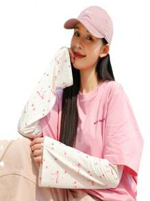 1pc Lovely Ice Sleeves For Women, Summer New Loose Fresh Anti-UV Driving Gloves, Ice Silk Arm Sleeves, Hand & Elbow Sun Protection