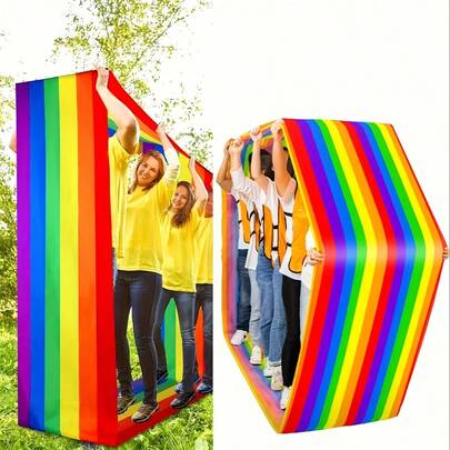 Team Building Running Mat - 236.22 Inches Circumference X 17.72 Inches Width, Colorful Stripe Design, Suitable For Team Building Games, Group Competitions And Outdoor Challenges | Indoor And Outdoor Activity Mat, Party Office Holiday Supplies (Christmas, Easter, Valentine's Day), Runners Floor Mat, Interactive Game Mat, Indoor And Outdoor Use