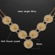 Wholesale Crystal Round Turkish Female Portrait Dubai Muslim Middle Eastern Charm Bracelet, Bangle, Necklace, Ideal Wedding Gift