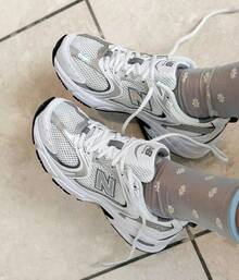 New Balance 530 MR530AD White/Silver Metallic Retro Running Sneakers With ABZORB Cushioning, Breathable Mesh, Ideal For Daily Wear, Casual Outings And Athleisure Style - 白色 - 查看 7