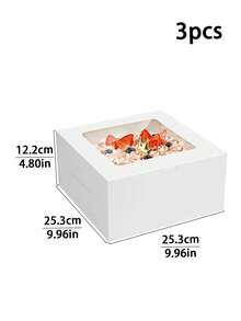 3 قطع/6 قطع/12 قطعة علبة كيك مع نافذة شفافة، علبة مافن، علبة تغليف كب كيك ورقية، علبة طلب الخبز، علبة تارت، علبة معجنات، علبة تغليف بسكويت وكيك، علبة مافن، علبة معجنات، كيك بشكل نجمة الثلج - أبيض - مشاهدة 21