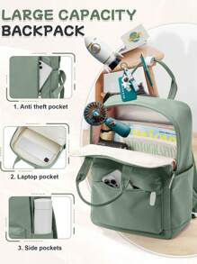 Mochila Escolar Infantil, Mochila de Computador de Lazer Adequada para Notebook de 14 Polegadas/Tablet de 12,9 Polegadas, Mochila Escolar de 20L Simplicidade para Adolescentes, Mochilas para Laptop Leves com Compartimento para Laptop, Mochila de Mão com Vários Bolsos, Múltiplas Cores Disponíveis, Bolsa de 10*5*15 Polegadas