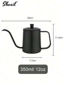 shoxil 1PC 350ml/600ml Stainless Steel Gooseneck Pour Over Kettle - Precision Coffee Dripper With Lid For Home & Professional Brewing - Black - View 14