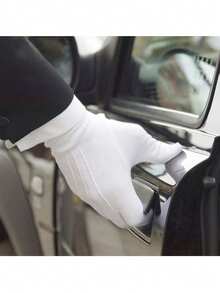 Guantes blancos, adecuados para el eccema y las manos secas - Guantes de trabajo transpirables con forro - Guantes suaves de SPA humectantes para inspección de joyas - Guantes de tela con ajuste elástico, adecuados para la mayoría de las mujeres - multicolor - Ver 3