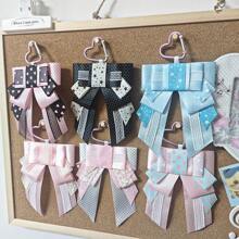 Millennium Style Wave Point Bow Bag Pendant-Star Chasing Girl And Boy Bag Decoration Pendant- Badge Bag Accessories - Original Versatile Badge Support Ita Bag Accessories Bow-Lolita Decorative Headpiece Edge Clip