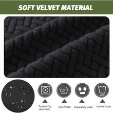 Local Delivery - Banquet Armchair Slipcover Printed Chair Covers With Arms Stretch Club Chair Slipcover Soft Armchair Sofa Covers Anti-Slip Furniture Protector For Dogs Pets Home Living Room Decor, 14 - T-jacquard Black - 查看 7