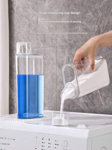 1pc Liquid Detergent And Fabric Softener Dispenser - Laundry Room Storage Box, Laundry Soap Dispenser Bottle, Bathroom Organizer, Bathroom Storage Jar
