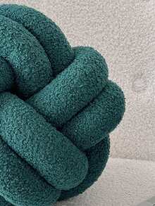 1 chiếc gối trang trí hình bát giác bằng vải nhung trơn màu đa năng, dùng cho ghế sofa, bàn cà phê, phòng ngủ, làm bằng chất liệu len cừu giả - Màu xanh lá cây đậm - Xem 5