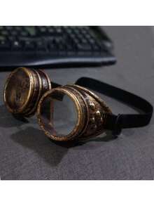 1 件，蒸汽朋克护目镜 - 复古圆形塑料眼镜，适合角色扮演和万圣节服装配饰 - 彩色 - 查看 11