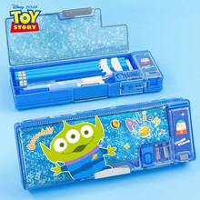 Disney 液体闪光文具盒，艾尔莎学生多功能塑料自动铅笔盒，双层铅笔袋，返校季 - A - 查看 10