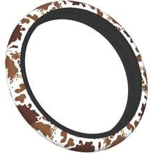 New Brown Cow Print Steering Wheel Cover Universal 15 Inch For Women Men, Neoprene Anti-Slip Cute Car Steering Wheel Grip Wrap Car Accri Protective Case Cover For Vehicle Truck SUV¡­ - Rainbow Cheetah Print One Size - View 6