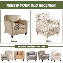 Local Delivery - Banquet Armchair Slipcover Printed Chair Covers With Arms Stretch Club Chair Slipcover Soft Armchair Sofa Covers Anti-Slip Furniture Protector For Dogs Pets Home Living Room Decor, 14 - A4 - View 6