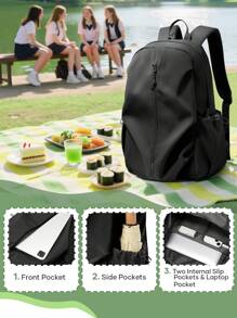 Mochila escolar de moda para niños y niñas adolescentes, mochila grande para portátil que cabe notebooks de 14-15.6 pulgadas, de 45*32*17 pulgadas, mochila escolar duradera y casual, mochila diaria para viaje con dos bolsillos internos y bolsillo para portátil, disponible en varios colores