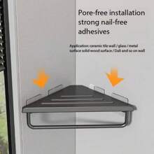 1 件免钻孔三角架，带挂钩的转角架，卧室储物架，淋浴收纳架，浴室厨房储物架