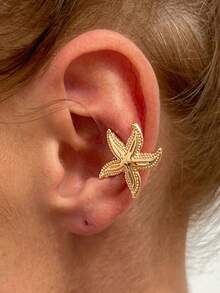 1 件 Beachy 海星耳夹，适合女性日常配饰、度假、约会和礼物 - 金色 - 查看 4