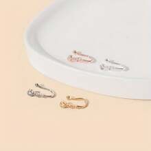 1pc Elegant Copper Gourd Shape CZ Nose Ring Stud For Women Nightclub Party Gift Allergy Free Crystal Rhinestone Inlaid Fashion Jewelry