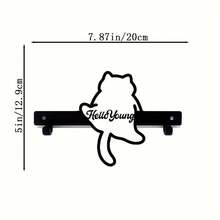 1pc HelloYoung Contemporary Metal Leaping Cat Key Holder With Anti-Slip Wall Mounted Hooks For Coats, Keys, Towels