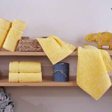 Luxury Cotton Washcloths 13x13 Inch - Large Hotel Spa Bathroom Face Towel | 12 Pack | Yellow - 黃色 - 查看 2