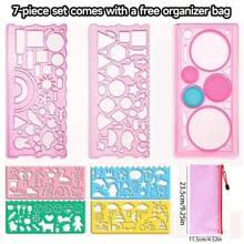 4pcs/Set Creative Student Stationery Set - Multi Clock Pattern Ruler - Cute Handwriting Practice Drawing Ruler For Learning Supplies,Back To School,School Supplies